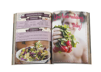 Food Book Printing , Custom Cookbook Printing Case Bound Book Printing