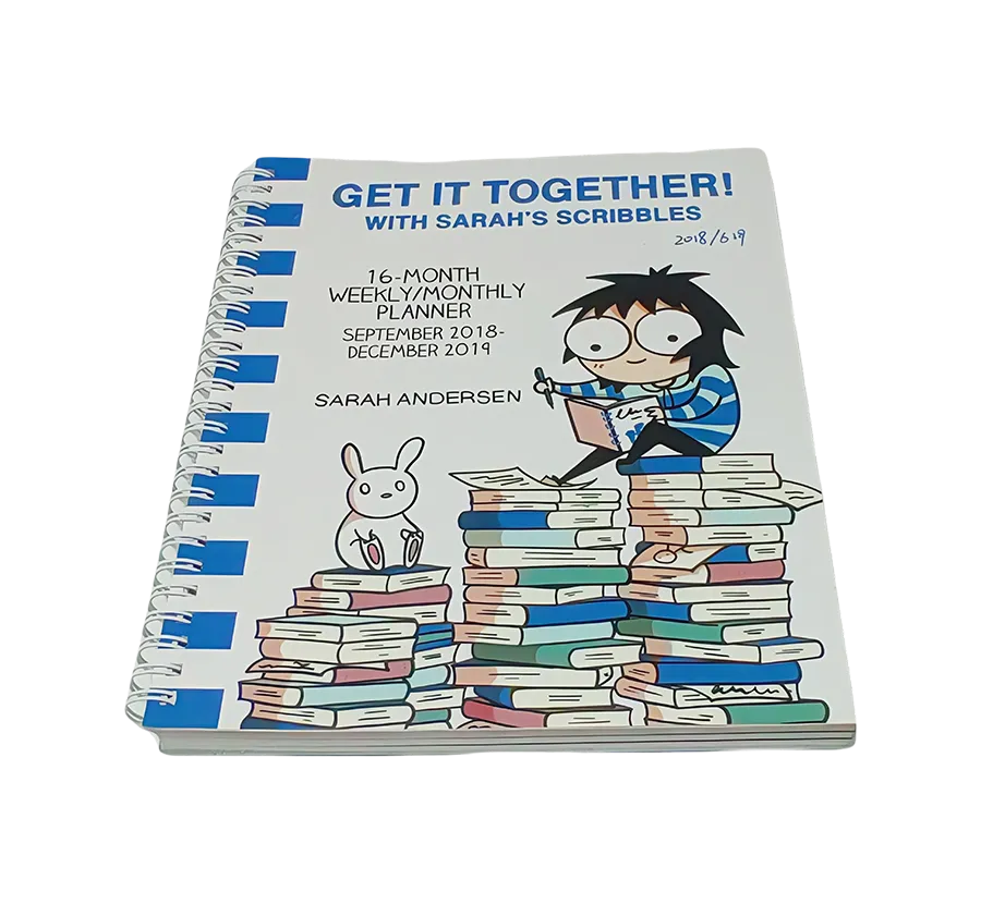 White double loops bound book printing metal wire bound book printing children's book printing service